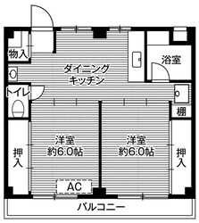 ビレッジハウス座間8号棟 (409号室)の物件間取画像